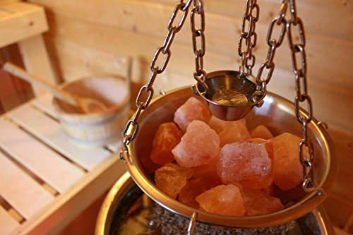 Sauna Zeremonie: Aromaschalen inkl. Verdampferschale aus Edelstahl - Passend für jeden Saunaofen - 3 Schalen für Aufguss, Mentholkristalle, Kristallsalz! Größe: Midi inkl. Zubehör, Muster: Mit Zubehör