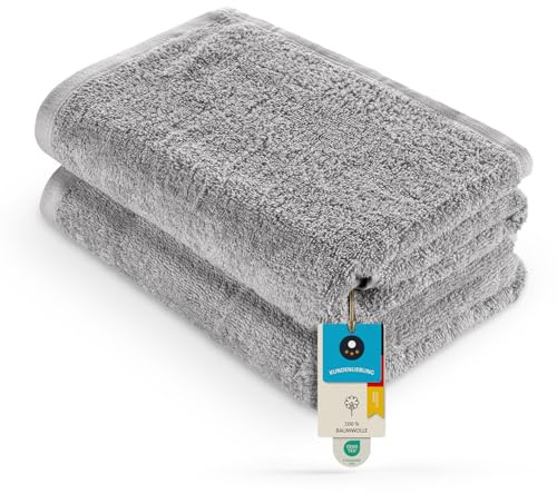 Homewell Handtücher Set - weich und saugstark, 100% Baumwolle, Oeko-Tex 100 Zertifiziert (2 Handtücher 50x100 cm, Grau)