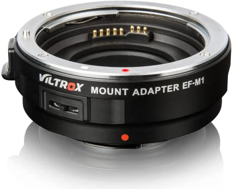 VILTROX EF-M1 Objektivadapter Autofokus Objektivkonverter für EF/EF-S Mount Objektiv auf Panasonic Olympus M43 Kamera E-M10III E-M5II E-PL8 GH4 GH5 GF6 GF1 GX1 GX7 E-M1 E-M10 E-PL7