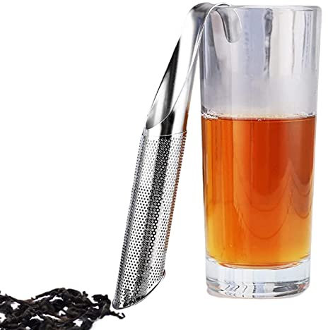 Voiakiu Infuseur à thé en Acier Inoxydable - Passe-thé à Pipe avec poignée à Crochet Suspendu,Tuyau Filtre Fin pour Filtre réutilisable d'épice d' café thé