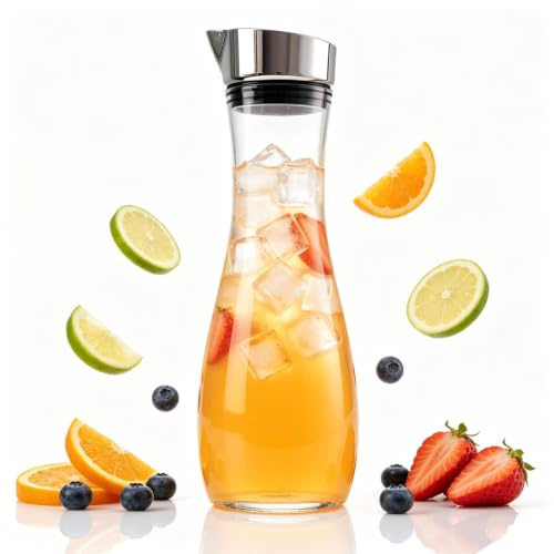 Carafe à Eau En Plastique Avec Couvercle, Pichet à Eau En Plastique Transparent En Acrylique Réfrigérateur Pichet Avec Couvercle En Plastique Pour Boisson Maison Thé Glacé Lait Café Vin De Service