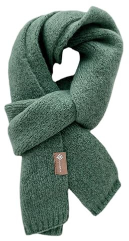 Duories Sciarpa invernale da donna: unisex coppia di sciarpa invernale lavorata a maglia – morbida e spessa lana calda sciarpa a maglia – verde scuro