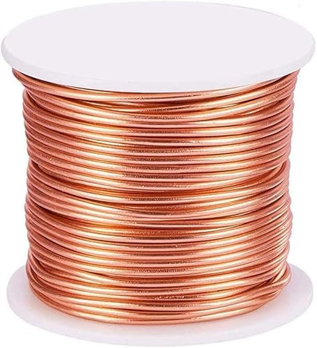ZOENAE Blanker Kupferdraht, 99,9% reines Kupfer, Sammelschienendraht, rund, massiv for Nicht isolierte Verdrahtungsanwendungen. Länge: 1 Meter/39,4 Zoll, Durchmesser 5 mm