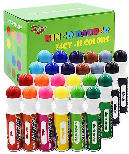 Yuanhe Bingo Daubers Dot Markers - Mixed Colors Set of 24 Pack-12Colors