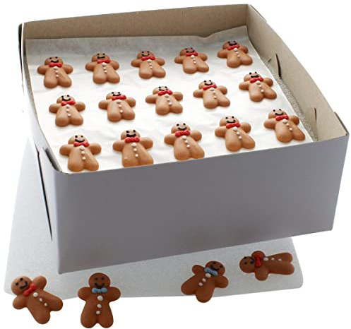 Culpitt Gingerbread Man Sugar Pipings, Edible Royal Icing Cake Decorations, Handmade Ready to Use Cupcake Toppers for Festive Christmas Bakes, Treats, and Desserts, Bulk Pack of 60