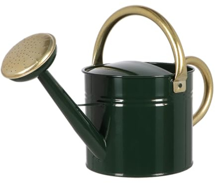 Grüne Gießkanne mit 5 Liter Fassungsvermögen im englischen Design aus Stahl