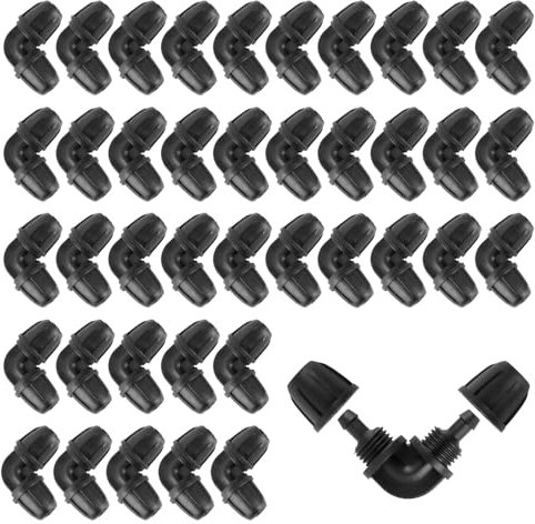CINEMON Sistema Micro-Drip-System L-Pezzo da 6 mm (1/4 Pollice): connettore per Tubo di Installazione da 6 mm, Montaggio Senza Attrezzi, Riutilizzabile (40 Pezzi)