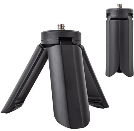 MUZIRI KINOKOO Mini trípode con tornillo de 1/4 pulgadas para Fuji Instax Pal - Compatible con Instax PAL/EVO/70/LOMO - Mini trípode de cámara portátil con almohadillas de goma antideslizantes - Negro