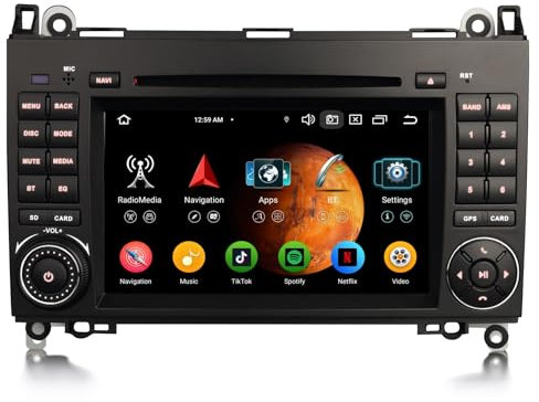 GONFEN 8-Kern 4GB+64GB Android 14.0 DAB+ Autoradio Für Mercedes A/B-Klasse W169 W245 Sprinter Vito Viano VW Crafter mit GPS Navigation CarPlay Android AUTO DSP WiFi 4G USB Bluetooth 5.0 SWC DVD FM DVR