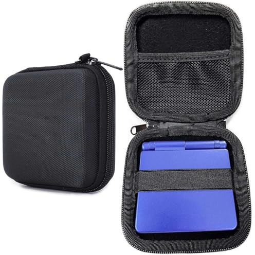 TRIPHKAR Custodia portatile per GBA SP Gameboy Advance SP, caricabatterie, cavi e accessori (nero), Nero , Minimalista
