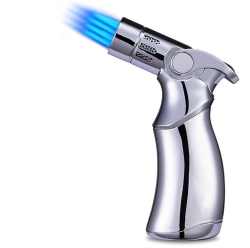 BML Blow Torch for Cooking Refillable Soldering Torch Safety Lock Adjustable Flame Kitchen Torch for Creme Brulee Desserts Baking DIY Soldering