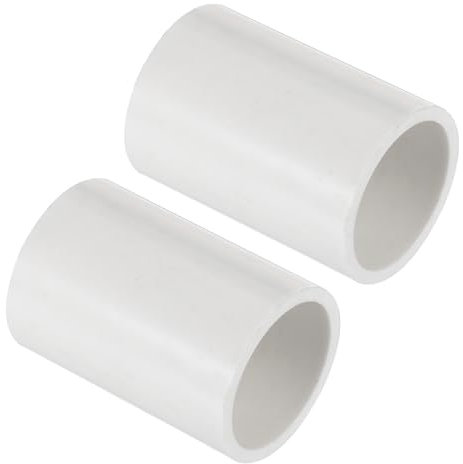 PATIKIL Raccordo Accoppiatore per Tubo in PVC da 3/4 2 Pezzi Connettore a Presa per Tubo Dritto per Uso Estensione Tubi Sistemi Irrigazione a Goccia Sprinkler Industriale Domestico Bianco