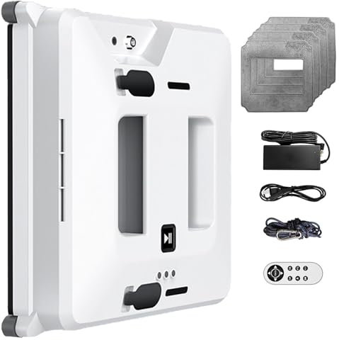 Robot lavavetri - 6,5 cm ultra sottile, 3000pa Samrt evitamento ostacoli, aspirapolvere automatico quadrato per vetri grandi, pareti piastrellate, pareti in vetro, telecomando, leggero e compatto, b