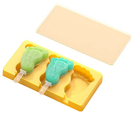 Moldes de silicona para paletas con tapa, reutilizables, pies caseros para helado, chocolate, congelador, M