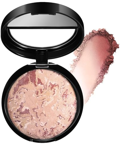 Colour Correcting Powder Foundation, Long-lasting 24H Wear, Shimmer Brick Pressed Bronzer, Medium to Full Coverage, Transfer, Water & Sweat Resistant, New Formula (#04 Medium Beige)