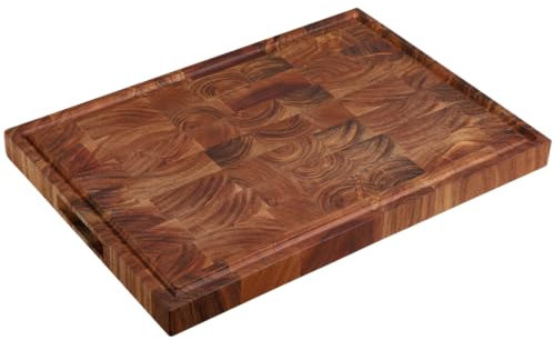 KESPER | Planche à découper et à découper, matériau: bois d'acacia, dimensions: 50 x 35 x 3,5 cm, couleur: marron, naturel | 29154