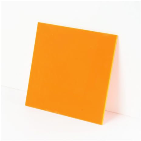 RISHORI Panneau Acrylique Translucide Orange Série Bords Propres Épaisseur De La Feuille 3mm Couleurs Vives Panneau pour Les Projets Scolaires Affichages d'art,Opaque,500x500mm