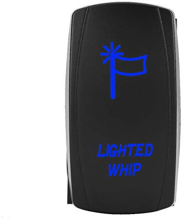 Keenso Interrupteur à Bascule SPST à 5pins, Interrupteur de Bascule de Fouet éclairé à 5pins sur la Lumière LED 12V-20A 24V-10A (lumière Bleue