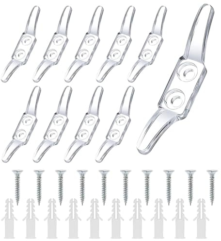 10 Pack Clear Blind Cord Cleats, Cord Tidy Winders for Curtains & Blinds | 10 Pcs Clear Plastic Blind Cord Cleats, Wall Mounted Cord Winders Hooks for Blinds Curtains Sun Shades Ropes