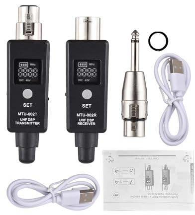 Mtlavishness Microphone Wireless XLR Émetteur et récepteur Système de Micro sans Fil UHF pour Transmission Audio Transparente adaptée aux Musiciens Lovers Karaoke et