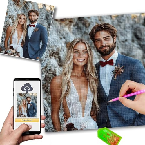 Diamond Painting Eigenes Foto, Diamant Painting Bilder 40X50cm, 5D Diamond Paintings Erwachsene, Selbst Gestalten Bild Personalisiert, Malen Nach Zahlen Eigenes bilder ,DIY Kreative Geschenk w-260