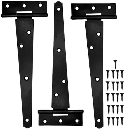 3Pcs 12in/300mm Garden Gate Hinges with Screw | Heavy Duty Gate Hinges for Wooden Shed Gates Barns Fence Window