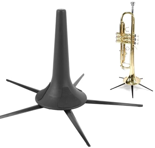Soporte de trompeta, soporte de instrumento plegable de 5 piernas, soporte de instrumentos de viento de latón portátil para la banda de flauta de trompeta Práctica de rendimiento