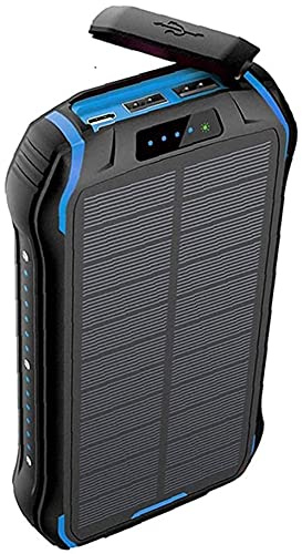Banque d’Alimentation Chargeur Portable sans Fil Solaire Batterie Externe Charge Rapide Chargeur de téléphone Portable étanche 26800Mah Noir, Bleu