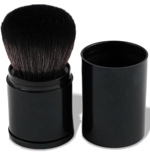 Brvlsoc Retractable Kabuki Makeup Brush – Travel-Friendly Powder, Blush & Bronzer Brush Soft Synthetic Bristles for Smooth, Flawless Application