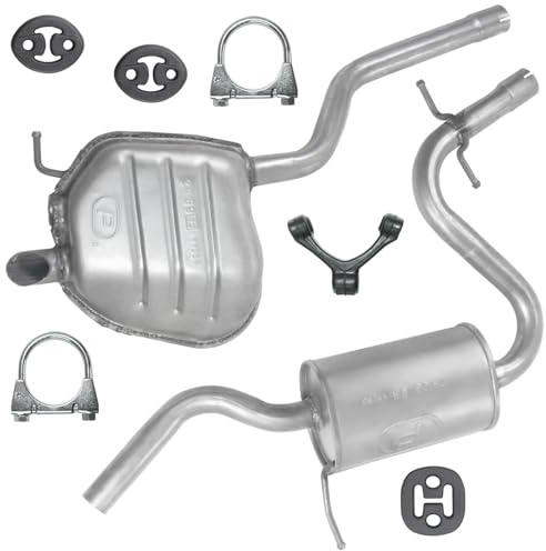 POLMOstrow Auspuff für Skoda Octavia 2 II 2004-2008 | Mitteltopf und Endtopf, Motoren: 1.6 FSI, Fließheck, Kombi