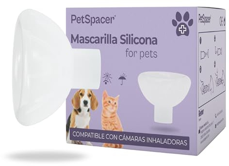 Petspacer - Mascarillas Inhaladores de Silicona Mascotas | Compatible con Cámaras Inhaladoras y Otros Dispositivos Veterinarios | Disponibles en Varios Tamaños | Ajuste Seguro en el Animal | Talla M