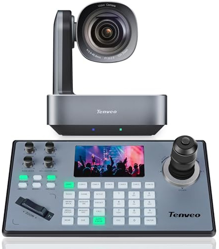 Tenveo 4K PTZ Kamera Streaming PTZ Controller mit Joystick, Unterstützt VISCA,PELCO D/P-Protokoll