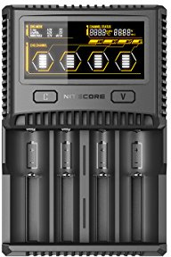 Nitecore SC4 - Cargador Profesional para baterías de Ion de Litio y NiMH, Pantalla LCD