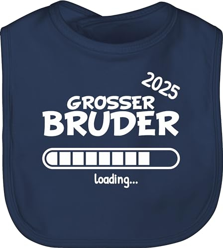 Shirtracer Baby Lätzchen - Großer Bruder 2027 loading - Unisize - Navy Blau - grosser geschenk brother bro große brüder groser bruder 2024 für großen 2026 big 2025 grosse werde größeren du wirst