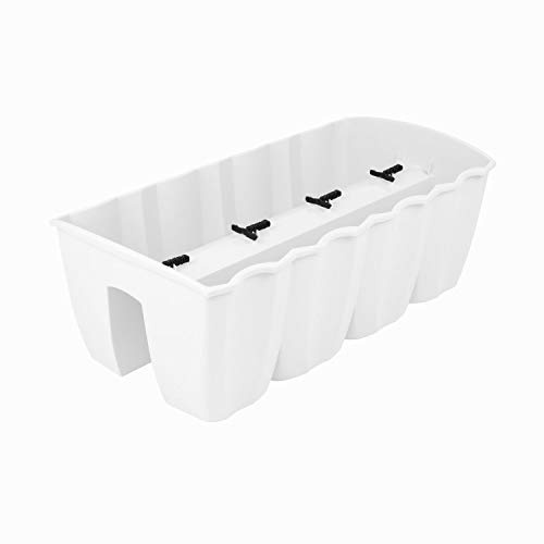 PAFEN Blumenkasten Crown Serie Balkonkasten Topf Geländerkasten Blumentopf 18L Kunststoff DCRO600 weiß