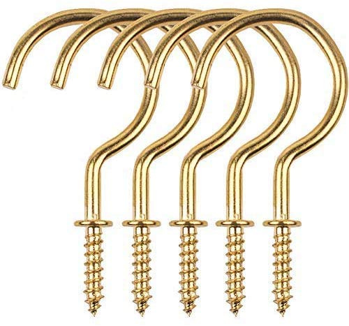 donjon Schraubhaken, 2.75 inches Edelstahl Deckenhaken,Cup Haken,Schraubhaken Edelstahl,Für Badezimmer Küche Wanddecke hängen Innen- und Außenbereich,20 Stück Gold