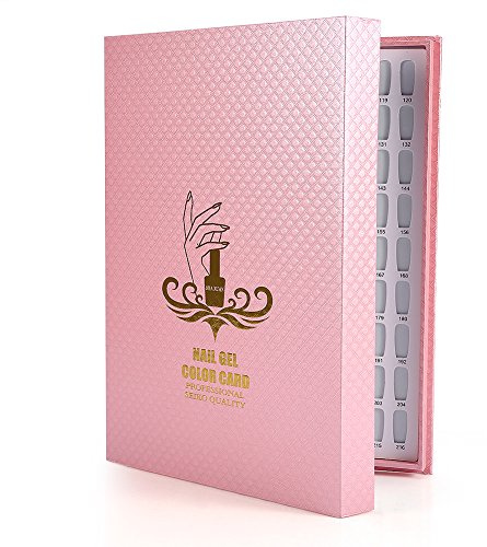 Nail Gel Color Card, 2 Types 216 Colors Nail Polish Display Chart, Nail Art Showing Shelf, Professional Salon Nail Color Swatches, for DIY Nail Polish, Color Card Board, Nail Salon (PINK)