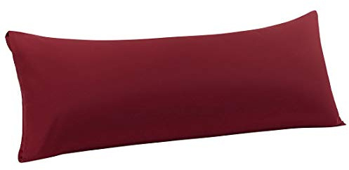 PiccoCasa Housse de coussin de corps avec fermeture à enveloppe, taie d'oreiller pour traversin long, housse de coussin en microfibre 110 g/m² - Bordeaux (51 x 140 cm)