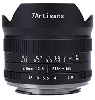 7artisans 7.5mm f2.8 II Fisheye Objektiv APS-C-Kameras Objektiv Kompakt für Sony E-Mount Kameras NEX-5N NEX-7 NEX-3N NEX-5T a6000 a3500 a5100 a6300 a6500
