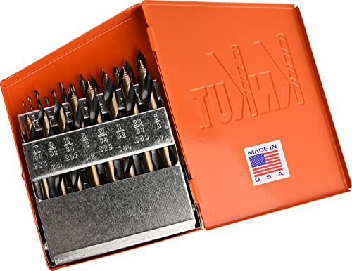 KnKut 21-teiliges Mechaniker-Stufenbohrer-Set, 1/16 Zoll-3/8 Zoll x 64