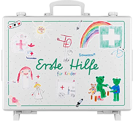 SÖHNGEN Erste-Hilfe-Koffer kleine GROSSE Hilfe Schule XS-XXL, mit Wandhalterung, Art.-Nr. 609615 | Verbandskasten | Notfallkoffer | Erste Hilfe Kasten