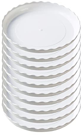AGSYFFD Bandeja redonda de plástico para plantas, bandeja de goteo para plantas, cubremacetas, resistente para interiores y exteriores (10 unidades)