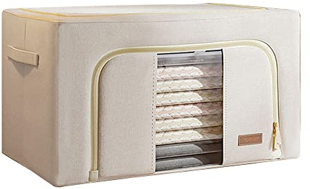 JOYBOS Scatola di immagazzinaggio di vestiti pieghevole 100 L in cotone