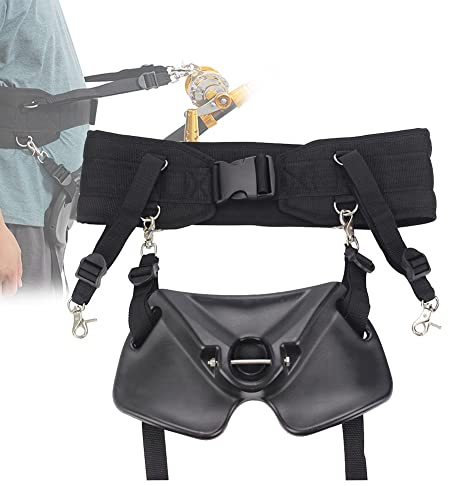 DYK&NX Cintura da Combattimento, Supporto per Canna in Vita, Materiale di Alta qualità, Misura Regolabile per Pesca Selvaggia (Grey : Black)