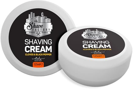 The Shave Factory Jabón En Crema De Afeitar : El Jabón De Afeitar Definitivo Para Una Experiencia De Afeitado Suave Y Nutritiva, 125ML