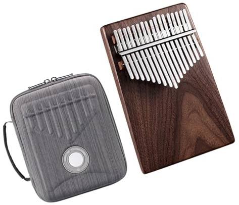 Schwarzes Walnuss-Kalimba-Daumenklavier, 17 Tasten, Fingerklavier, Tastatur, Musikinstrumente Mit Tonabnehmer Kalimba Musikinstrument