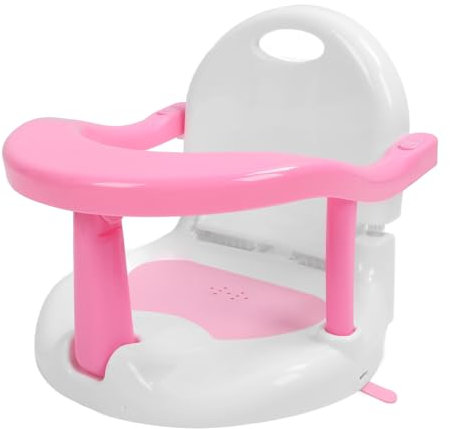 Kleinkind-Badewannensitz, Baby-Badesitz, Zusammenklappbar, Stabiler Stand, Verhindert Verrutschen, Verstellbare Höhe, Badehocker, Kleinkind-Badesitz für Kleinkinder (PINK)
