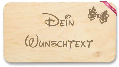 Frühstücksbrettchen Holz Natur - Wunschtext Selbst Gestalten Text Datum Spruch - 22x12 - Holz - personalisiertes frühstücksbrett personalisierte geschenke gravur zum gravieren brettchen