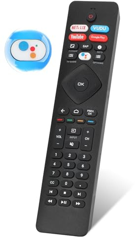 Voice Remote Control for phillips Voice TV Replacement. Universal Remote Control for Philip 4K UltraHD Smart Android TV with Google Assistant. for Philips 43 50 55 65 75 Class 5704 5504 5604 5806