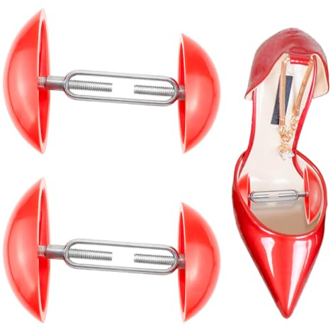 LNQ LUNIQI 1 Paar Klein Schuhdehner Schuhweiter Extrastark Universal Schuhspanner Verstellbare Breite Schuhspreizer Rot Stiefeldehner Spann für Lederschuhe Stiefel High Heels Sportschuhe